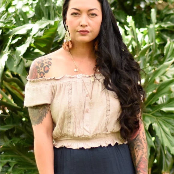 Our Bohemian Off The Shoulder Crop Top - Picture 2 of 3